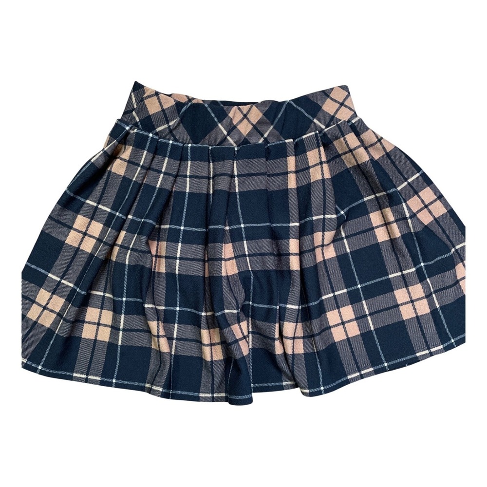 Plaid Pleated Love Streak Mini Skirt Black Tan White Casual Y2K Schoolgirl Chic